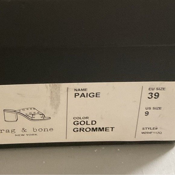 Rag‎ & Bone Paige Crisscross Gold Slide Sandals Size 39/9 - Picture 5 of 5